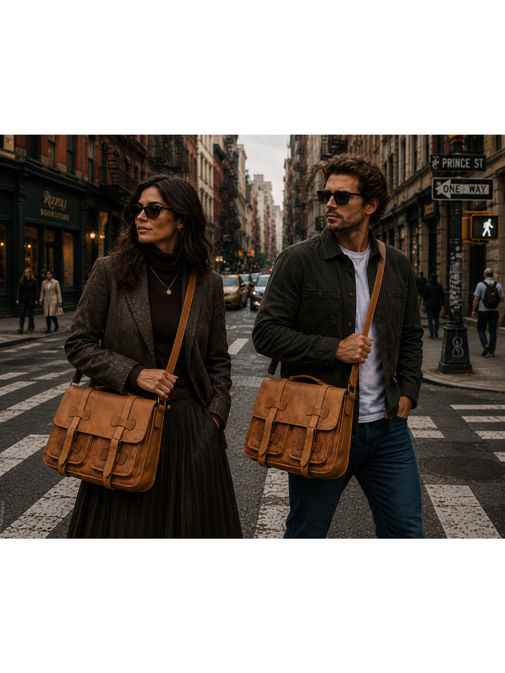 Vintage Brown Messenger Bag Satchel Cross Body Laptop Bag Briefcase  Unisex